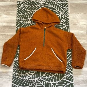 Cozy fleece pullover with hood